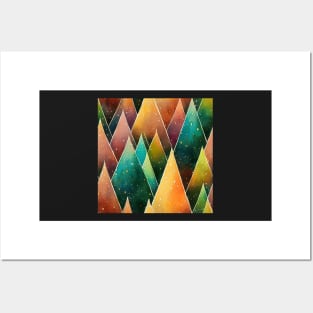 Christmas Tree Watercolor Geometric Design Posters and Art